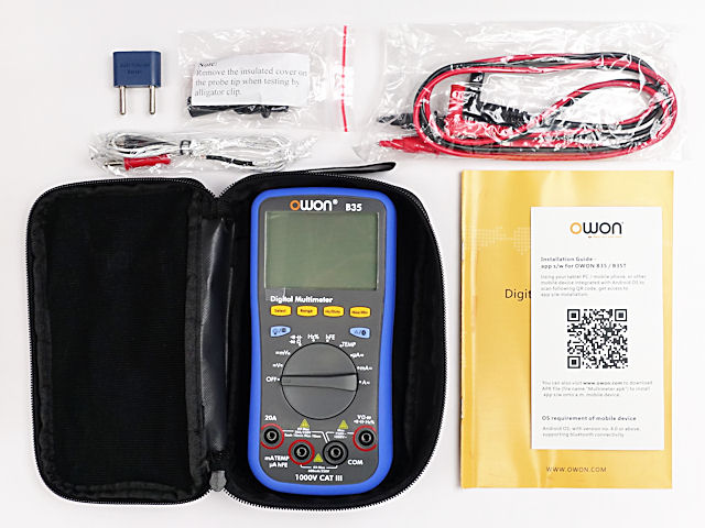 thumbnail interactive-video image 1 of OWON B35T+ Bluetooth Multimeter – Large LCD, Datalogger – With TLP20157 Probe Set 1 of 1
